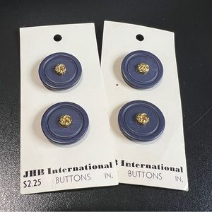 JHB International Lot/2 Vintage Gold Knot Navy Blue Buttons 7/8 Inch Canada